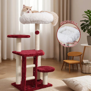 Cat Tree Tower for Indoor Cats Large Adults, Cat Tower with Scratching Post, Multi-Level Furniture Activity Center