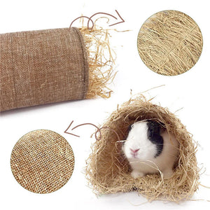 Rabbit Hideaway Toy Grass Straw Bunny Toy Tunnel Hamster Accessories for Guineapig Chinchilla Ferret Rats Rodent Animal Pet Cage