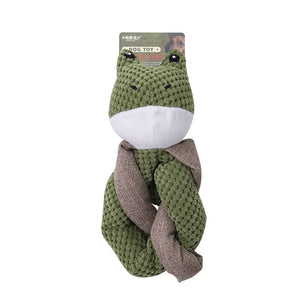 Bite Resistant Rabbit Fur Plush Dog Toy Durable Linen Squeaky Toy for Puppies and Medium Dogs with Soft Burlap and Rabbit Hair