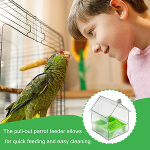 ABS Bird Feeder Prevent Scattering Bird Feeding Bowl Hanging Multifunction Bird Bath Parakeets Bathtub Bird Cage Accessories
