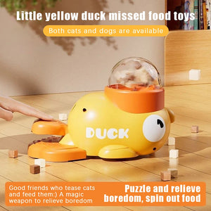 Pet Snack Feeder Dog Food Dispenser Automatic Feeder Puppy Cartoon Duck Whale Design Used To Train Cats Accessories Supplies