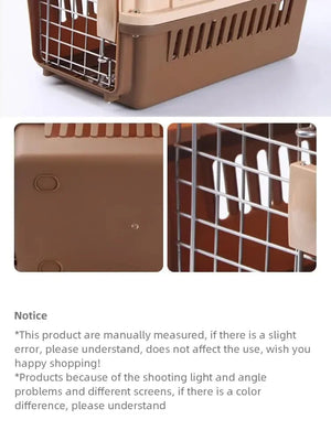 Small Cat And Dog Portable Pet Transport Cage - Indoor And Outdoor Articulated Roof Air Travel And Home Cages, Car/Sea Kennels