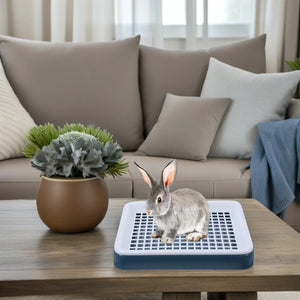 Rabbit Litter Box Square Design For Small Animals Separation Urine Poop Durable Plastic Easy Clean Portable Toilet Trainer