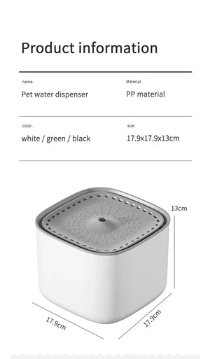 3L Smart Pet Water Fountain Automatic Induction Circulating Filtering Cat Water Drinker USB Electric Mute Cats Water Dispenser