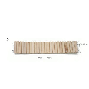 Hamster Habitat Accessories Multiple Size Wooden Bridge Cage Hamster Bendable Fence for Small Animals Climbing