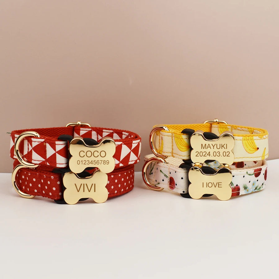 Premium Custom Engraved Dog Collar for Small Medium Large Dogs Pet Supplies with Nameplate - Durable Comfortable Fit