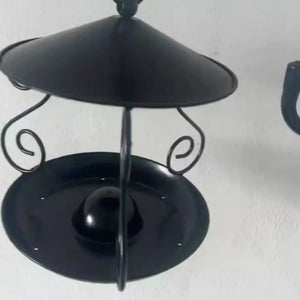 Iron Bird Feeder Windproof Rainproof Bird Food Dispenser Hanging Multi-purpose Bird Feeding Tray Hummingbird