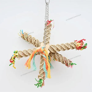 Bird Shredding Toys Wooden Blocks Colorful Parrot Chewing Foraging Hanging Toy for Parakeets Love Birds Budgies