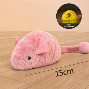 Interactive Plush Mouse Cat Toys Simulation Mice Kitten Self-Playing Plush Toys Indoor Pet Cats Chew Toy