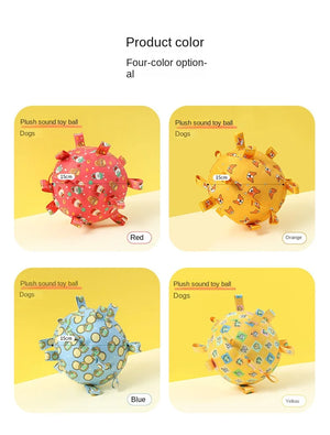 Dog Toy Sound Pet Durable Chew Teeth Grinding Boredom Relief Artifact Puppy Small Dog Self-Entertainment Bell Ball