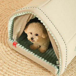HOOPET  Closed Dog House Winter Windproof Nest for Dogs Cats with Door Curtain Outdoor Portable Cat Tent  Dog Villa Sleep Kennel