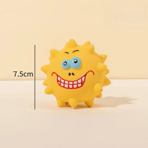 Cute Cartoon Big-Eyed Dog Sound Dog Toy Eco-Friendly Latex Interactive Pet Toy Ball Fun To Relieve Boredom