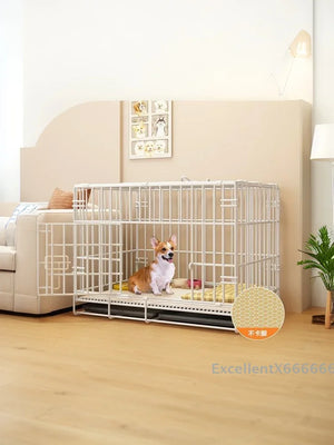 Large Space House For Dogs Pet Supplies Pet Villa Dog Cage With Toilet Tray Puppy House Iron Mesh Dog Cage Indoor Duplex Luxury