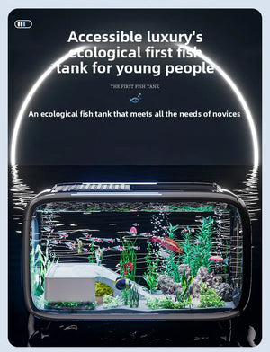 Luxury Fish Tank For Home Use, High-end With Cover, Transparent Living Room, Landscaping, Ecological Tank, Entrance Decoration,