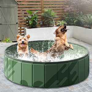 Dog Swimming Pool Portable Plastic Pool Grooming Tub Bathing Scratch Resistance Pet Pools Bathtub for Large Dogs Drainage Hole