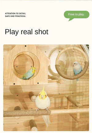 Hot Selling Indoor Stylish Breathable Removable Bird Cage Breeding Durable Wooden Bird House Suitable For All Kinds Of Birds