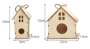 DIY Bird Wood House Outdoor Handmade Accessory Pet Supplies Hanging Birdhouse Hideouts for Outside Balcony jaulas para pájaros