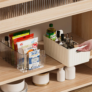 Storage Box With Partitions Refrigerator Organizer Bin Plastic Food Storage Organizer Tapes, Books, Seasoning Bags Storage Boxes