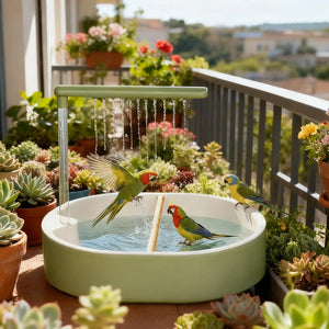 Bird Bath Quiet USB Pump Anti-Splash Indoor Bird Shower for Cage for Finch Lovebird Conure Canary Cockatiel Parakeet Cockatoo