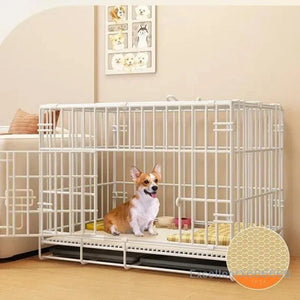 Large Space House For Dogs Pet Supplies Pet Villa Dog Cage With Toilet Tray Puppy House Iron Mesh Dog Cage Indoor Duplex Luxury
