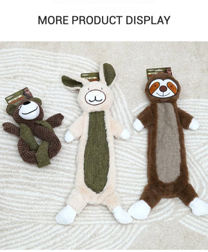 Bite Resistant Rabbit Fur Plush Dog Toy Durable Linen Squeaky Toy for Puppies and Medium Dogs with Soft Burlap and Rabbit Hair