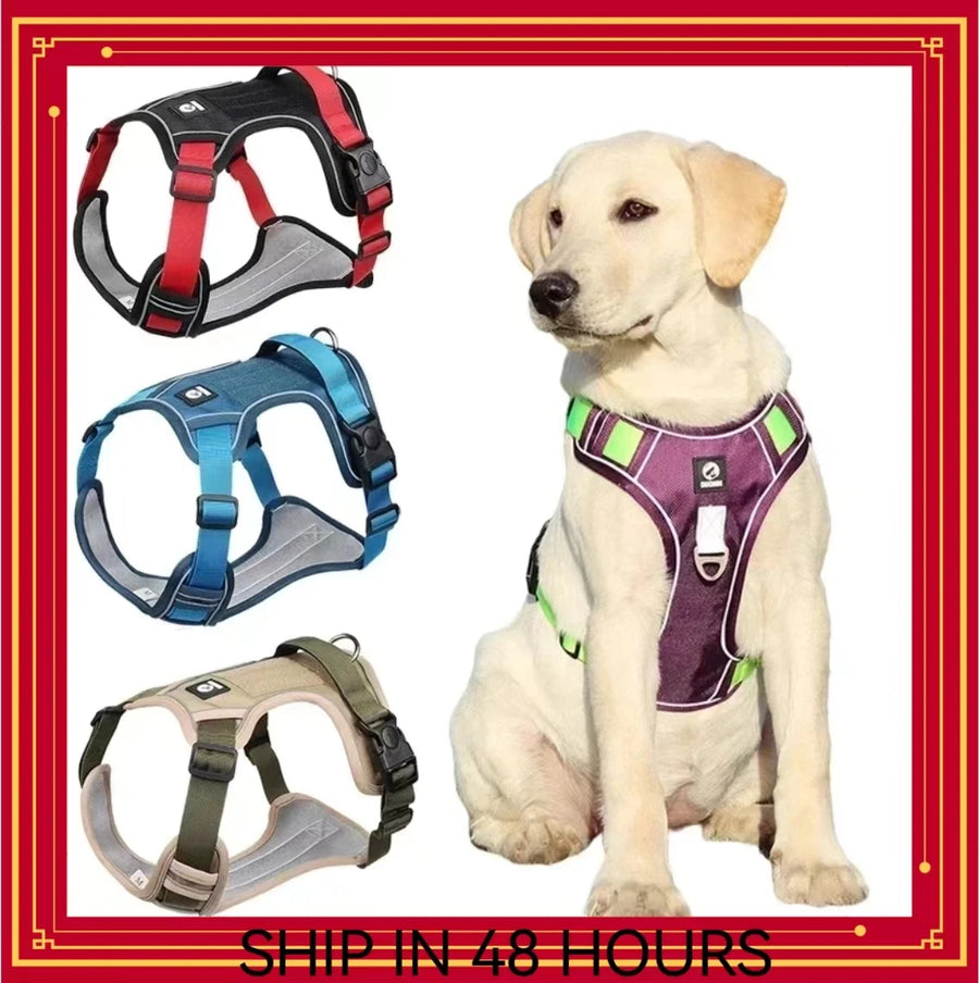 Pet Dog Harness Reflective Adjustable German Shepherd Outdoor Training Vest Wear-resistant And Explosion-proof Shock Harnesses