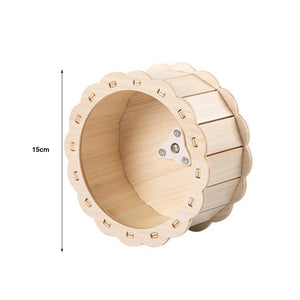 Hamster Wooden Running Wheel Quiet Hamster Toys Exercise Wheel Treadmill for Small Animals Rat Gerbils Chinchilla Syrian Hamster