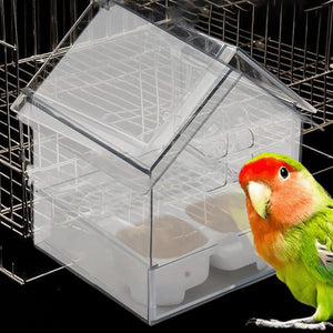 ABS Bird Feeder Prevent Scattering Bird Feeding Bowl Hanging Multifunction Bird Bath Parakeets Bathtub Bird Cage Accessories