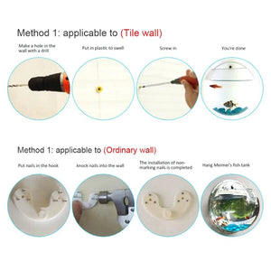 Wall Hanging Fish  Acrylic Fish Bowl Hanging Decorative Container Wall Hanging Fish