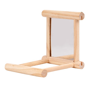 Bird Mirror Toy with Perch Stand for Parrots Budgies Parakeets Cockatiels Conures Finches Lovebirds Canaries Macaws Cockatoos