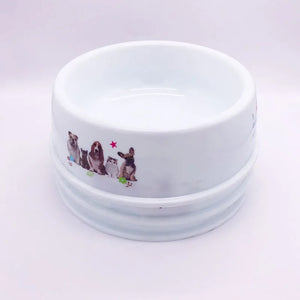 Pet Dog Feeding Food Bowls Puppy Lovely Print White Dog Feeder Dish Bowel Cat Bowl Deep Bowl with Large Capacity