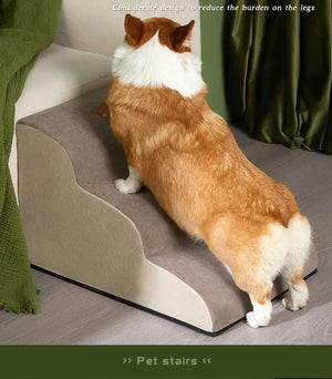 Dog House Dog Stairs Pet 3 Steps Stairs for Small Dog Cat Pet Ramp Ladder Anti-slip Removable Dogs Bed Stairs Pet Supplies
