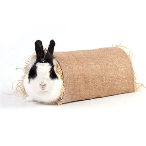 Rabbit Hideaway Toy Grass Straw Bunny Toy Tunnel Hamster Accessories for Guineapig Chinchilla Ferret Rats Rodent Animal Pet Cage