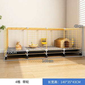 Large Two-Story Rabbit Cage Metal Wire Pet Hutch with Removable Tray Home Bunny House for Indoor Spacious Habitat for Rabbit