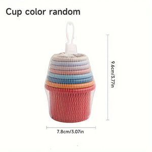 8pcs Stackable rabbit cups, colorful small animals rich toys, interactive snacks hidden games, suitable for rabbits, hamsters