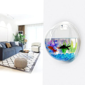 Wall Hanging Fish  Acrylic Fish Bowl Hanging Decorative Container Wall Hanging Fish