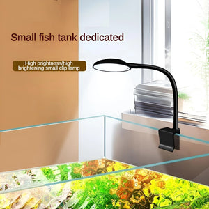Fish Tank Clip Light, Color Changing and Dimming, USB Interface, Landscaping, Blue white light switching Brightening