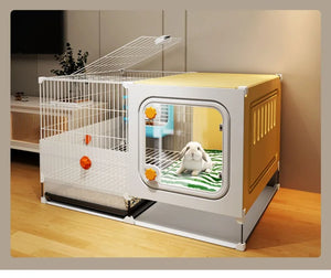 Rabbit Iron Fence Cage Toilet Integrated Large Dutch Guinea Pig Rabbit Cage Villa Small Animals Pet Products Cages Accessories