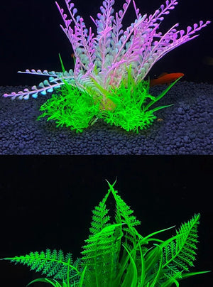 Fish Tank Ornament Plant Aquarium Artificial Decor Plants Simulation Water Grass Fish Bowl Plastic Weeds Decoration 5.5 inch