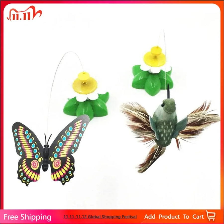 Electric Intelligent Interactive Cat Toy Rolling Ball with Automatic Rotate Mouse Tail Teaser Stick Silicone Kitten Playtime