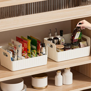 Storage Box With Partitions Refrigerator Organizer Bin Plastic Food Storage Organizer Tapes, Books, Seasoning Bags Storage Boxes