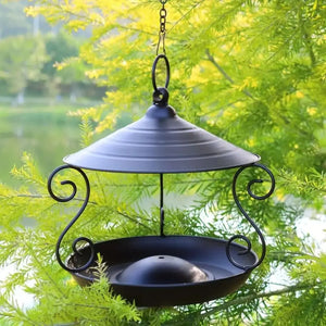 Iron Bird Feeder Windproof Rainproof Bird Food Dispenser Hanging Multi-purpose Bird Feeding Tray Hummingbird