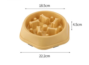Pet Cat Dog Slow Food Bowl Fat Help Healthy Round Anti-choking Thickened And Non-slip Multiple Colors Shapes