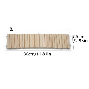 Hamster Habitat Accessories Multiple Size Wooden Bridge Cage Hamster Bendable Fence for Small Animals Climbing