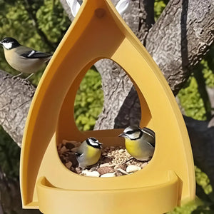 Bird Feeder Decorative Open Design Hanger Hut Shape Hangable Mounted Bird House for Outside Garden Winter Balcony Squirrel