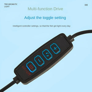 Fish Tank Clip Light, Color Changing and Dimming, USB Interface, Landscaping, Blue white light switching Brightening