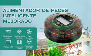 Aquarium Automatic Food Dispenser Automatic Fish Feeder USB Rechargeable Auto Fish Food Dispenser with Timer LCD Display