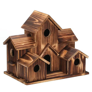Bird Houses For Outside,Outdoor 5 Hole Bird House Room For 5 Bird Families Bluebird Finch Hanging Birdhouse For Garden