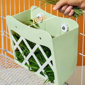Rabbit Grass Basket Hanging Rabbit Hay Feeder Fixed Large Capacity Rabbit Grass Rack Anti-tipping with Lid Hay Manger Grass Rack