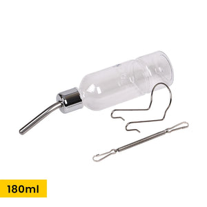 Rabbit Plastic Water Feeder Bottle Hanging Auto Dispenser Drinker Hamster Small Pets Drinking Stainless Steel Head Pipe Fountain